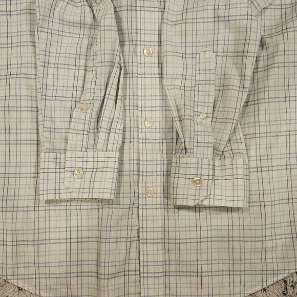 Van Heusen SZ M 15/15.5 Collared Long Sleeve Button Down White Blue Stripe Shirt - Picture 9 of 9